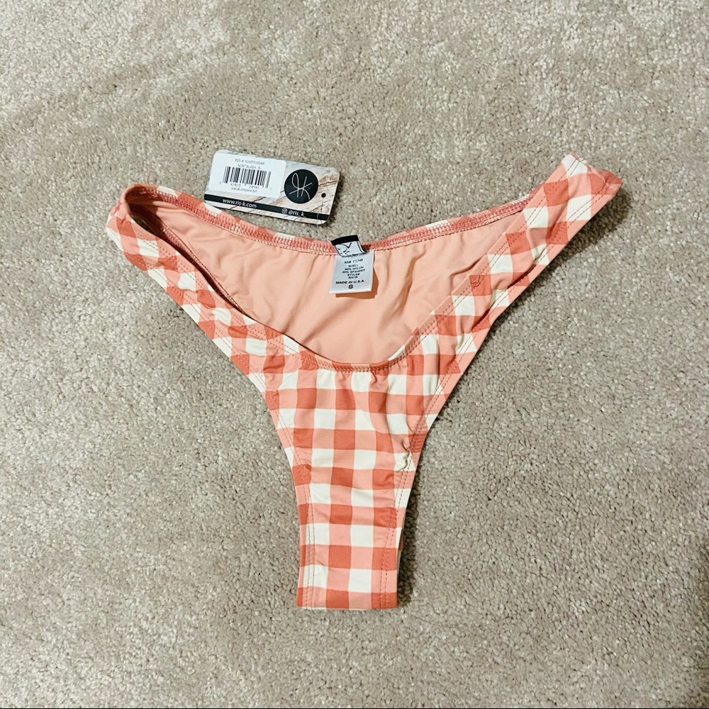 Breath of Youth Pink Gingham Love Fool Bikini Bottom in Size S NWT